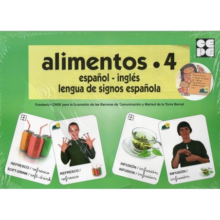 Alimentos 4. Español-Inglés. Lengua de signos española